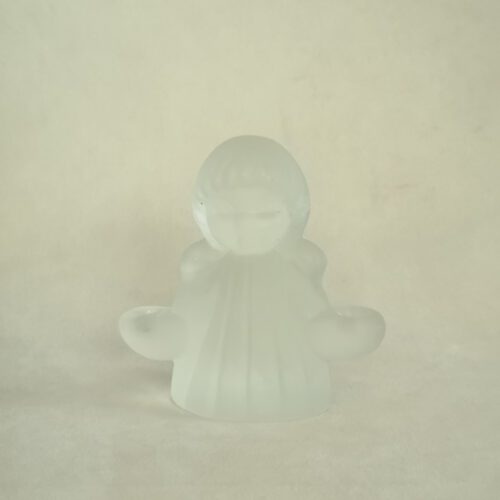 Vintage mat glazen kandelaar engeltje Goebel