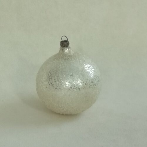 Antieke kerstbal zilver sneeuwbal