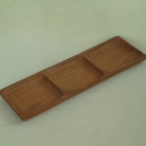 Vintage teak houten serveerschaal / snackschaal