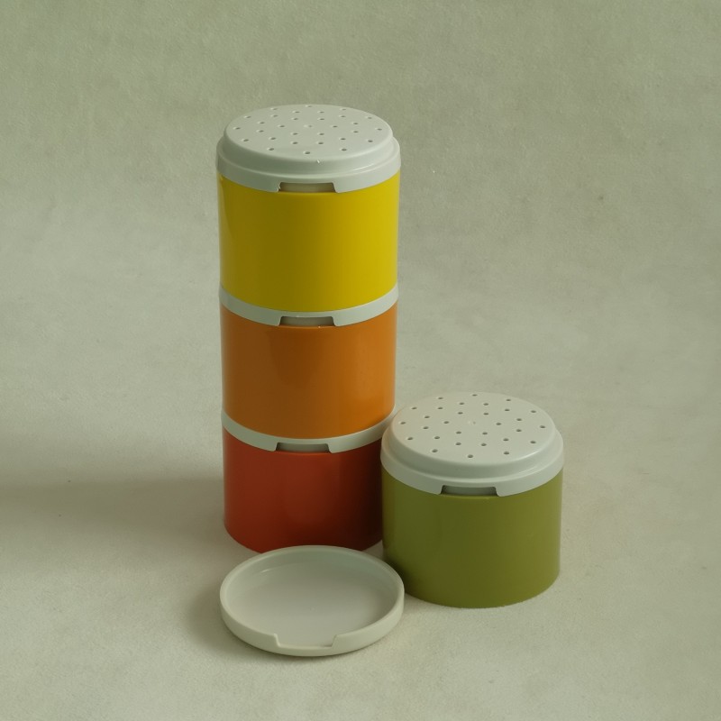 Vintage stapelbare kruidenstrooier / kruidentoren Tupperware diverse kleuren - Afbeelding 2
