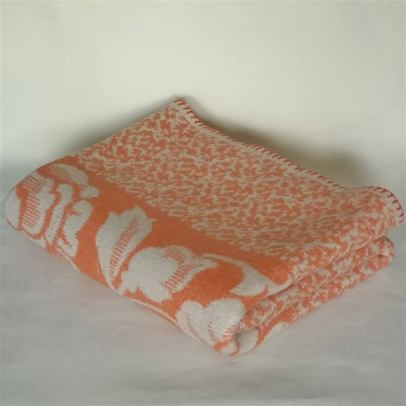Ongemak ik ben trots iets Vintage wollen deken oranje/crème - Bij-Ma-Ria | vintage en retro winkel