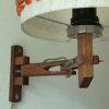 Vintage houten knikarmlamp met vintage kap - Afbeelding 2