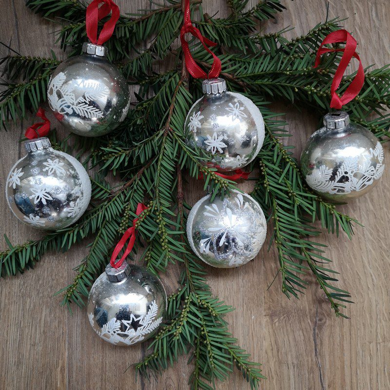 Darts jongen Ounce Vintage kerstballen 6 stuks zilver - Bij-Ma-Ria | vintage en retro winkel