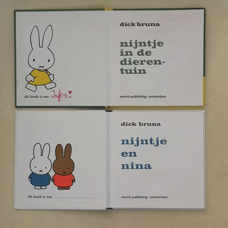 Chemicus paspoort Onvervangbaar Vintage kinderboekjes 2 stuks; Nijntje in de dierentuin, Nijntje en Nina -  Bij-Ma-Ria | vintage en retro winkel