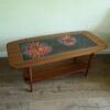 Vintage fineer / hout salontafel ingelegde tegels Adri
