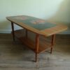 Vintage fineer / hout salontafel ingelegde tegels Adri - Afbeelding 5