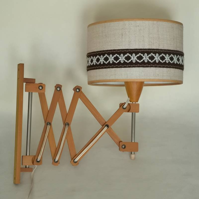 hoe te gebruiken Hij Metropolitan Vintage houten schaarlamp met vintage kap - Bij-Ma-Ria | vintage en retro  winkel
