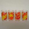 Vintage limonade glazen geel / oranje / rood fruit 4 stuks