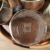 Vintage koper dienblad met theeglazen Schott & Gen Mainz Jena Glas in koper houder 6 stuks - Afbeelding 2