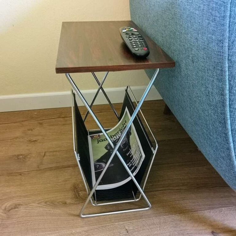 Salontafel hout ronde bijzettafel robuustetafels monterado Vintage lectuurbak / lectuurtafeltje - Bij-Ma-Ria | vintage en retro winkel