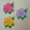 Vintage stoffen applicaties bloem 3 stuks