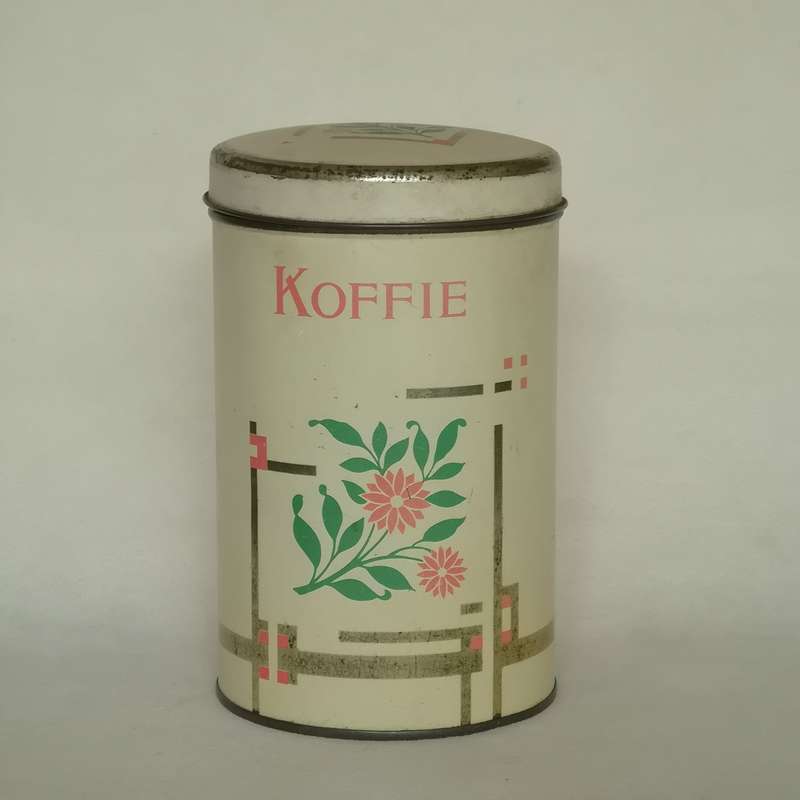 redactioneel amateur Sui Vintage koffie blik bloemen - Bij-Ma-Ria | vintage en retro winkel