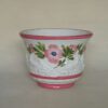 Vintage keramiek bloempot wit met bloemen Italy 01222/17