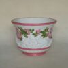 Vintage keramiek bloempot wit met bloemen Italy 01222/17 - Afbeelding 2