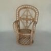 Vintage poppen pauwenstoel rotan - Afbeelding 2
