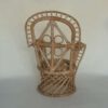 Vintage poppen pauwenstoel rotan - Afbeelding 3