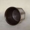 Vintage bloempot Scheurich W.Germany 932-16 crème/bruin 8-kantig - Afbeelding 2