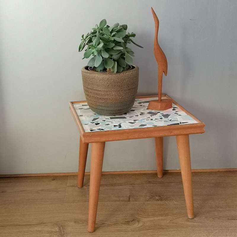 Duplicaat Deter Op het randje Vintage planten tafeltje mozaïek - Bij-Ma-Ria | vintage en retro winkel