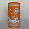 Vintage beschuitblik Verkade oranje