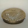 Vintage glazen plafondlamp / plafonnière Massive rond zalmkleur
