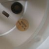 Vintage glazen plafondlamp / plafonnière Massive rond zalmkleur - Afbeelding 3