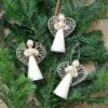 Vintage kerstengeltjes sisal 3 stuks