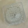 Vintage glazen plafondlamp / plafonnière vierkant - Afbeelding 2