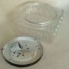 Vintage glazen plafondlamp / plafonnière vierkant - Afbeelding 3