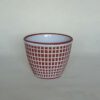 Vintage bloempot terra / wit geblokt