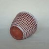 Vintage bloempot terra / wit geblokt - Afbeelding 3