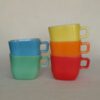 Vintage soepkommen / mokken Opale Arcopal France 5 stuks