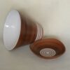 Vintage keramiek bloempot met schotel Tiko Gouda Radar 76 - Afbeelding 2
