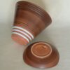 Vintage keramiek bloempot met schotel Tiko Gouda Radar 76 - Afbeelding 3
