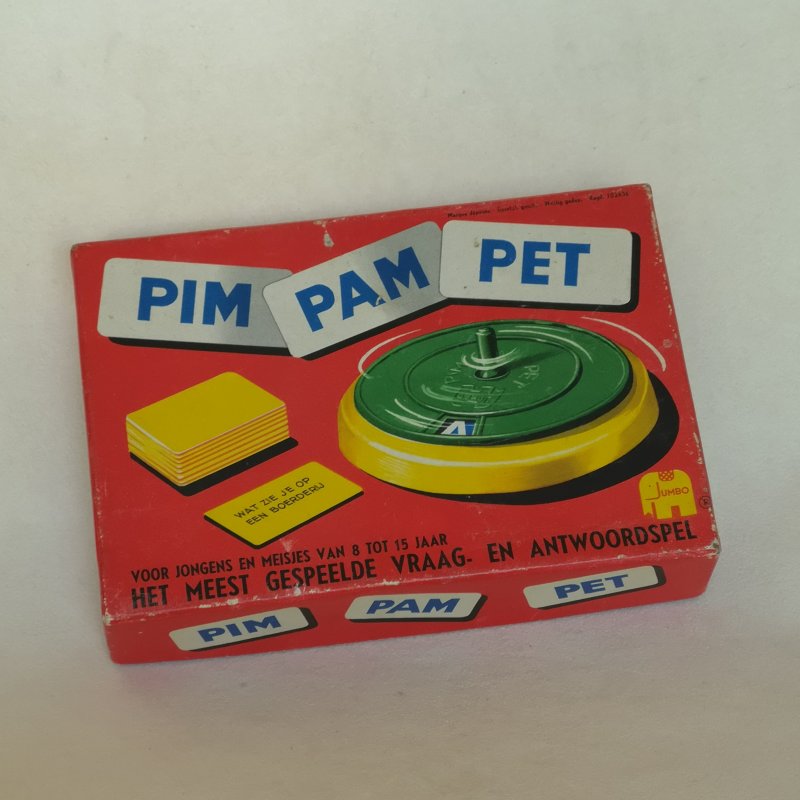 Daar sociaal Koopje Vintage spel Pim Pam Pet Vraag- en antwoordspel Jumbo - Bij-Ma-Ria |  vintage en retro winkel
