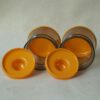 Vintage kunststof voorraad potten Cosmoplast donker geel - Afbeelding 2