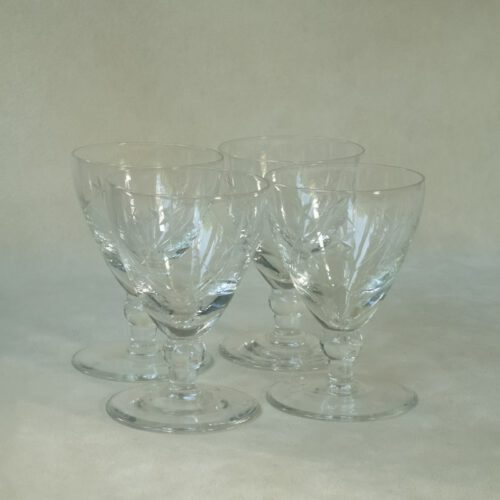 Vintage kristal borrelglaasjes Kristaluni Maastricht Holland groot 4 stuks