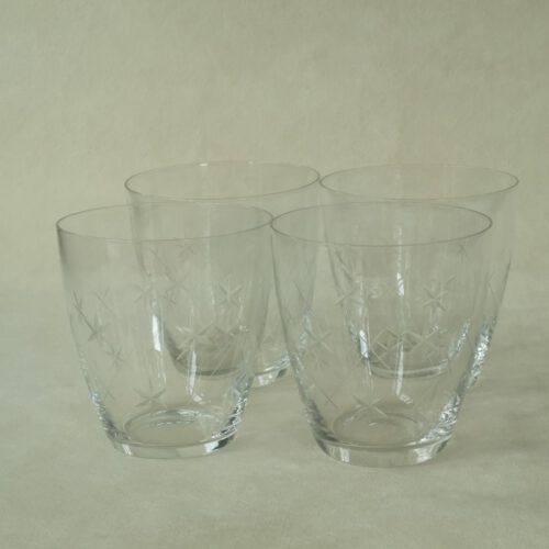Vintage kristal drinkglazen Kristaluni Maastricht Holland 4 stuks