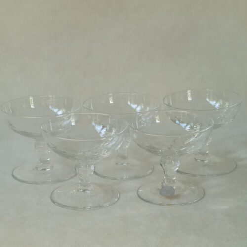 Vintage kristal likeurglaasjes / coupes Kristaluni Maastricht Holland 5 stuks