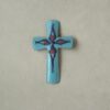 Vintage koper emaille hanger kruis