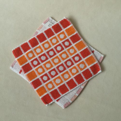 Vintage pannenlappen Elias Holland wit/oranje/rood