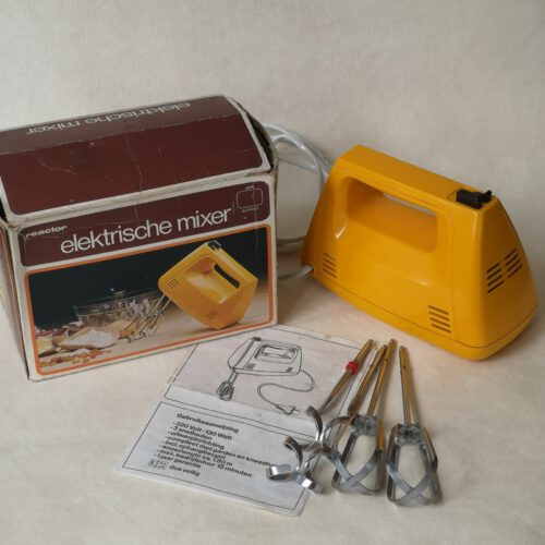 Vintage elektrische mixer Reactor Hema geel