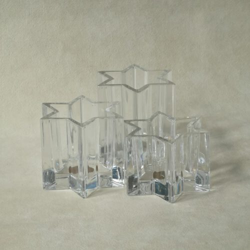 Vintage waxinelichthouders Stella kristal 3 stuks sterren