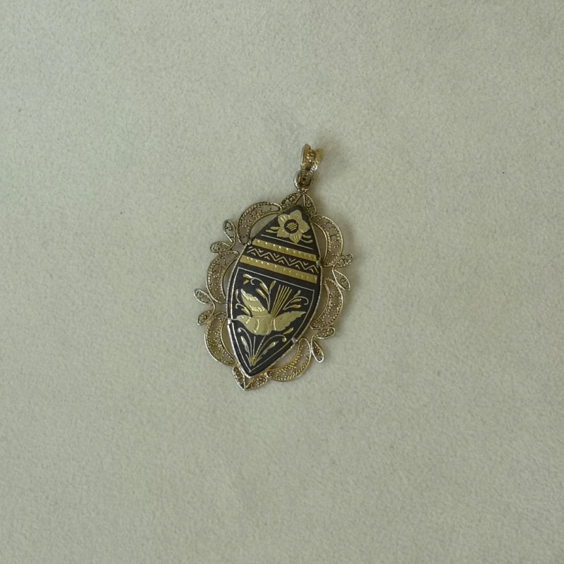 Vintage hanger Toledo goud Spanje vogel