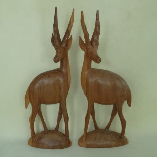 Vintage houten beeld gazelle / hert