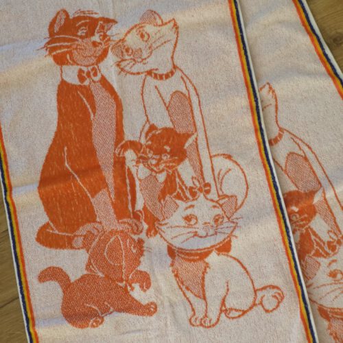 Vintage handdoek Aristocats Walt Disney Productions Milkyway oranje