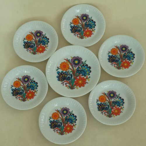 Vintage porselein petit four / bonbon schaaltjes Winterling Roslau Bavaria 7 stuks