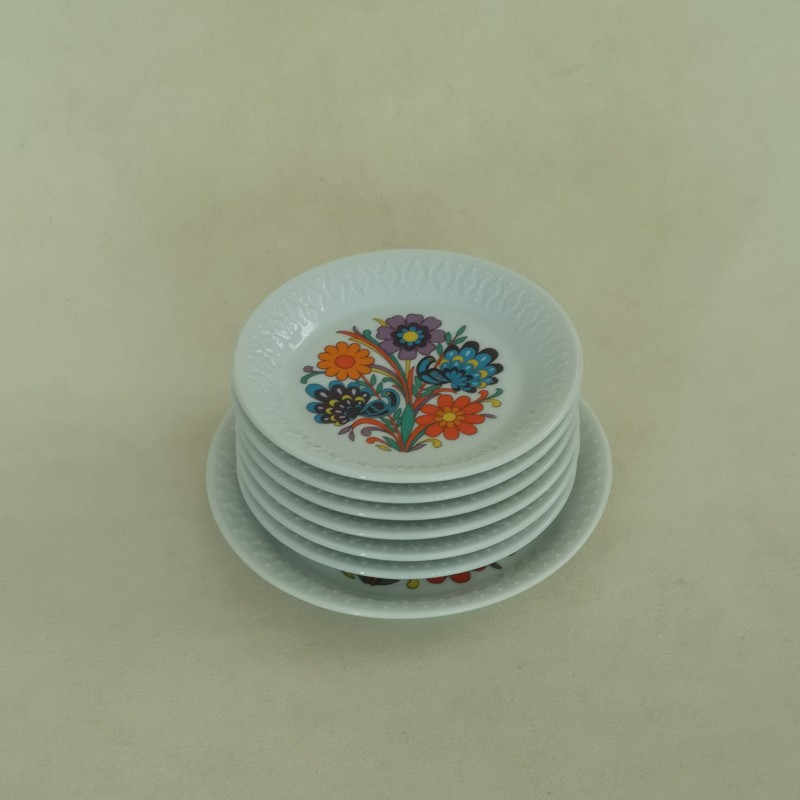 Vintage porselein petit four / bonbon schaaltjes Winterling Roslau Bavaria 7 stuks - Afbeelding 2