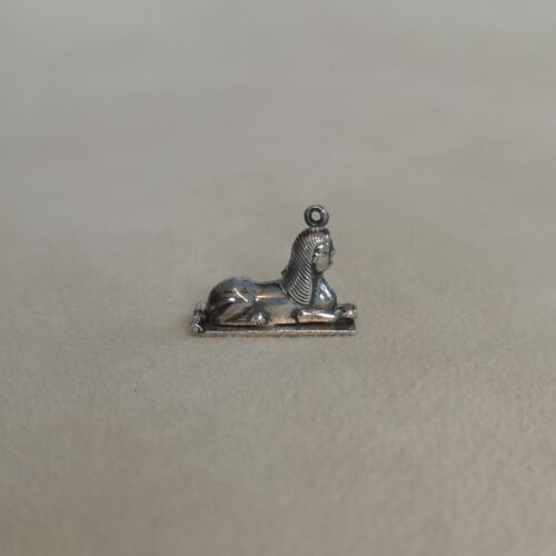 Vintage zilveren bedel sfinx met mummie