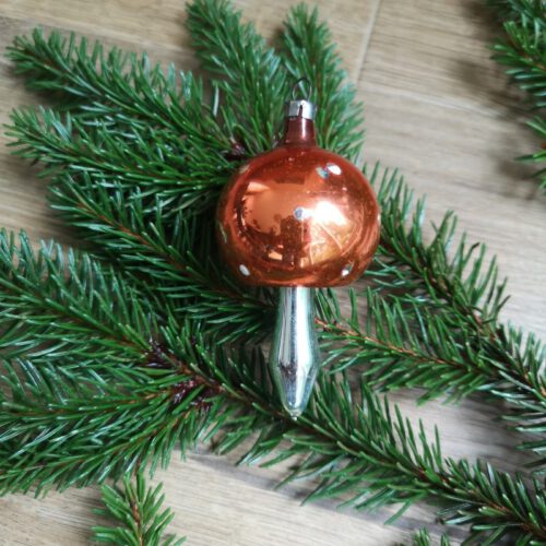 Antieke kerstbal paddenstoel