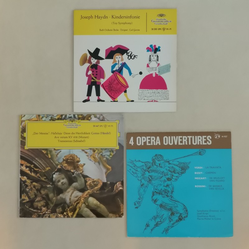 Vintage vinyl single; Joseph Haydn – Kindersinfonie, Musik von Handel, Mozart und Schnabel, Beroemde Ouvertures